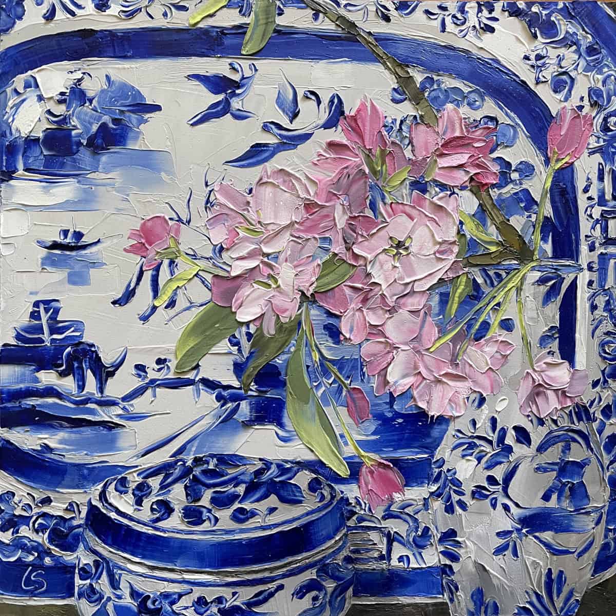 Cherry Blossom & Willow Pattern Lesley Skeates